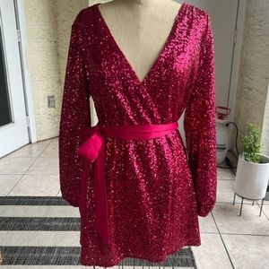 Olivia Culpo X EXPRESS pink sequin dress, new!